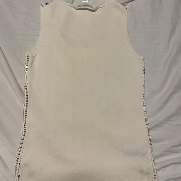 Ann Taylor Loft White and Silver sequin tank top xs - Picture 4 of 4